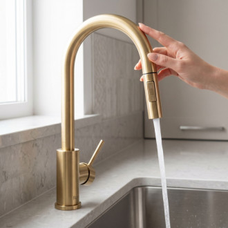 REA Fresh Touch Kuchynská batéria Brush Gold REA-B9842