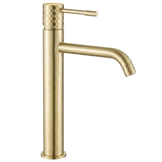 REA Umývadlová batéria Rea Lungo Diamond - Brush Gold vysoká REA-B9845
