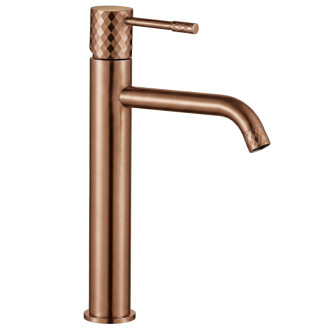 REA Umývadlová batéria Rea Lungo Diamond Brush Copper vysoká REA-B9846
