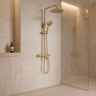 REA Sprchová sada s termostatom REA LUNGO Diamond - Gold Brush REA-P8923