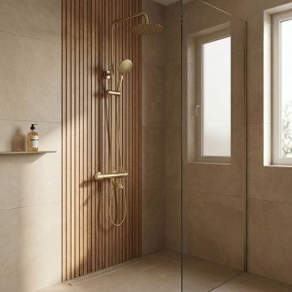 REA Sprchová sada s termostatom REA LUNGO Diamond - Gold Brush REA-P8923