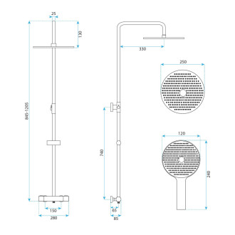 REA Sprchová sada s termostatom REA Drop Titan REA-P7623