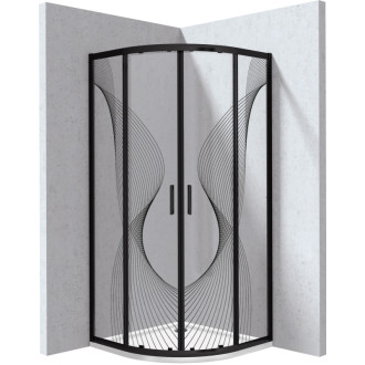 Deante Sprchovací kút KYP_NB99P, nero + sprchová vanička KTJ_093B, 90 × 90 cm KYPPNB99P
