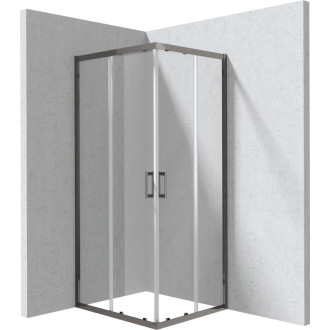 Deante Obdĺžnikový sprchovací kút Funkia Evo, titanium, číre sklo, 80×90 × 195 cm KYC_D089P