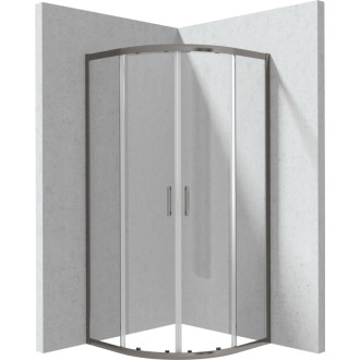 Deante Štvrťkruhový sprchovací kút Funkia Evo, titanium, číre sklo, 80×80×195 cm KYP_D088P