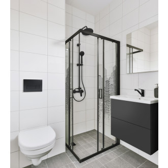 Deante Štvorcový sprchovací kút Funkia Evo, nero, 80 × 80 × 195 cm KYC_ND88P