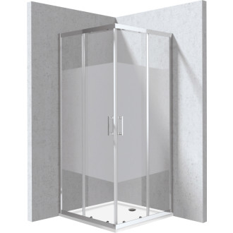 Deante Sprchovací kút KYC_0E99P, chróm, vzor Belt + vanička KTJ_081B, 90 × 90 cm KYCP0E99P