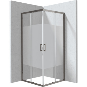 Deante Štvorcový sprchovací kút Funkia Evo, titán, 90 × 90 × 195 cm KYC_DE99P