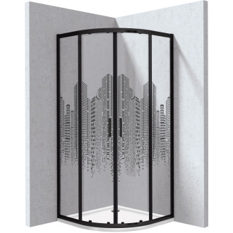 Deante Set: Sprchovací kút KYP_ND88P, nero, sprchová vanička KTJ_094B, 80 × 80 cm KYPPND88P