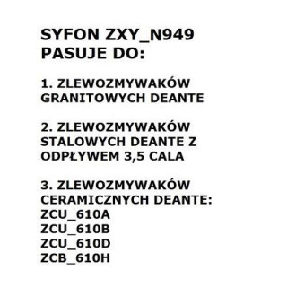 Deante "SIPHON SPACE SAVER pre jednodrez granitový 3,5"", čierna" ZXY_N949