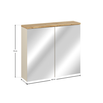 Comad BALI CASHMERE 84-80-2D Zrkadlová skrinka 80 cm 2 dvere