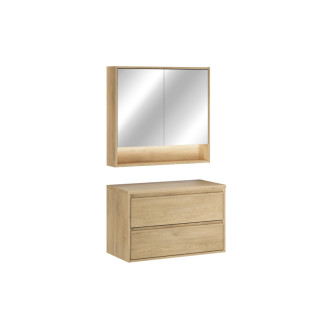 Comad SET-VOC B CREMONA 80CM MC Kúpeľňová zostava 80 cm s doskou a zrkadlovou skrinkou