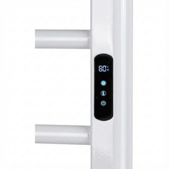 CERANO - Elektrický sušiak uterákov Ramus, s displejom - 160W - biela lesklá - 1400x30 mm
