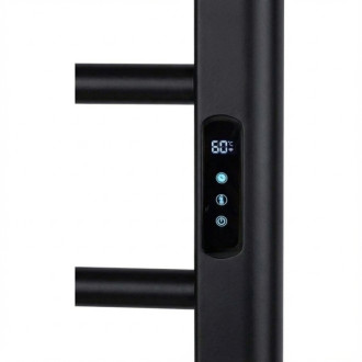 CERANO - Elektrický sušiak uterákov Ramus, s displejom - 160W - čierna štruktúrovaná matná - 1400x30 mm