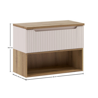 Comad SET-NOC B OAK 80CM 1S LR Kúpeľňová zostava 80 cm s doskou