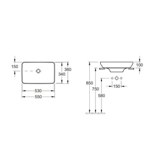 Umývadlo Villeroy &amp; Boch 55x36 cm 41135501