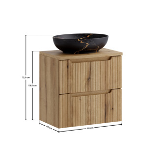 Comad SET-NOCE B OAK 60CM S UN MONA Kúpeľňová zostava 60 cm