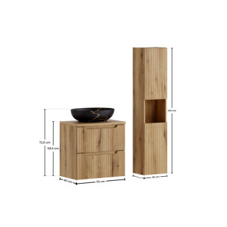 Comad SET-NOCE B OAK 60CM S UN MONA HC Kúpeľňová zostava 60 cm
