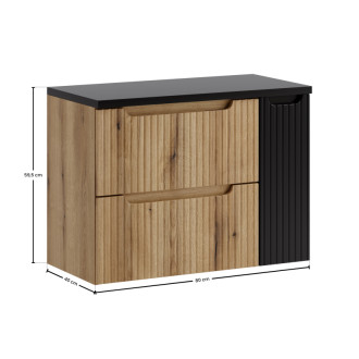 Comad SET-NOCE B BLACK 80CM S Kúpeľňová zostava 80 cm s doskou