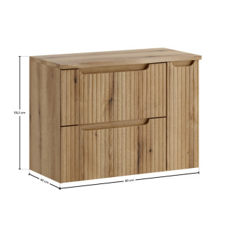 Comad SET-NOCE B NAT OAK 80CM S Koupelnová sestava 80 cm s deskou