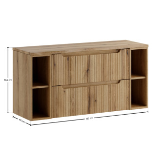 Comad SET-NOCE B NAT OAK 120CM S Kúpeľňová zostava 120 cm s doskou