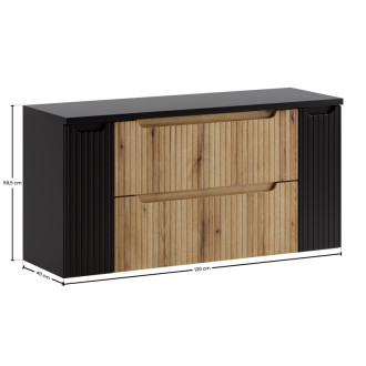 Comad SET-NOCE B BLACK 120CM S Kúpeľňová zostava 120 cm s doskou