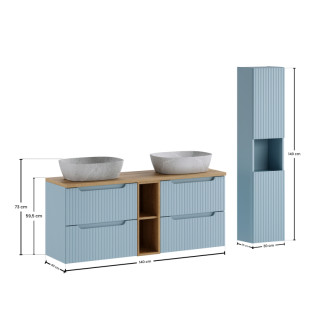 Comad SET-NOD B OAK 140 CM S UN ANNA HC Kúpeľňová zostava 140 cm