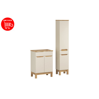 Comad SET-BAC B NAT WOTAN 60CM HC Kúpeľňová zostava 60 cm s doskou a vysokou skrinkou