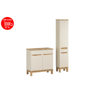 Comad SET-BAC B NAT WOTAN 80CM HC Kúpeľňová zostava 80 cm s doskou a vysokou skrinkou