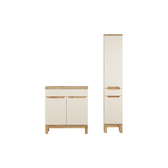 Comad SET-BAC B NAT WOTAN 80CM HC Kúpeľňová zostava 80 cm s doskou a vysokou skrinkou