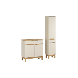 Comad SET-BAC B NAT WOTAN 80CM HC Kúpeľňová zostava 80 cm s doskou a vysokou skrinkou