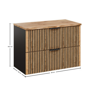 Comad SET-XIL B NAT WOTAN 80CM Kúpeľňová zostava 80 cm s doskou