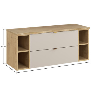 Comad SET-DC B NAT CREMONA 120CM Kúpeľňová zostava 120 cm s doskou