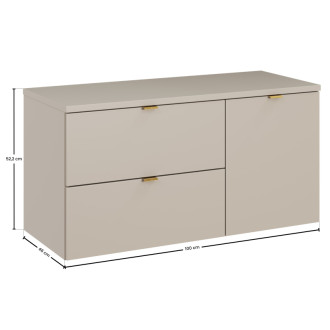 Comad SET-DC B 100CM LB Kúpeľňová zostava 100 cm s doskou a skrinkou s košom na bielizeň