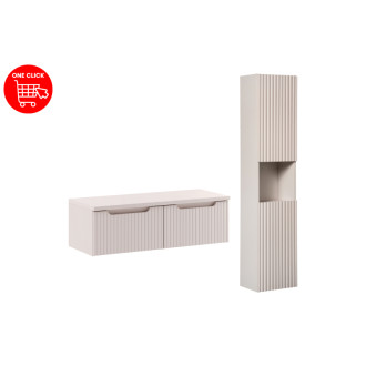Comad SET-NOC B CASHMERE 100CM 1S HC Kúpeľňová zostava 100 cm s doskou a vysokou skrinkou