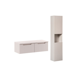 Comad SET-NOC B CASHMERE 100CM 1S HC Kúpeľňová zostava 100 cm s doskou a vysokou skrinkou