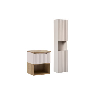 Comad SET-NOC B OAK 50CM 1S LR HC Kúpeľňová zostava 50 cm s doskou a vysokou skrinkou