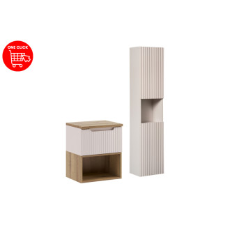 Comad SET-NOC B OAK 50CM 1S LR HC Kúpeľňová zostava 50 cm s doskou a vysokou skrinkou