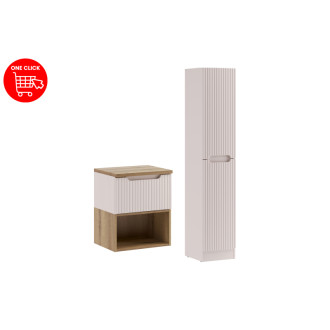 Comad SET-NOC B OAK 50CM 1S LR HCLB Kúpeľňová zostava 50 cm s doskou a vysokou skrinkou