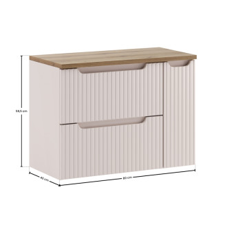 Comad SET-NOC B OAK 80CM S LC Kúpeľňová zostava 80 cm s doskou a cargo skrinkou