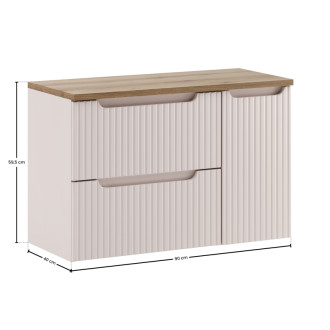 Comad SET-NOC B OAK 90CM S LC Kúpeľňová zostava 90 cm s doskou a cargo skrinkou