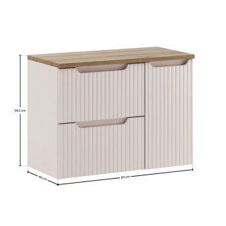 Comad SET-NOC B OAK 80CM LC Kúpeľňová zostava 80 cm s doskou a cargo skrinkou