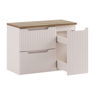 Comad SET-NOC B OAK 80CM LC Kúpeľňová zostava 80 cm s doskou a cargo skrinkou