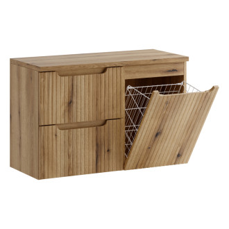 Comad SET-NOCE B OAK S 90CM LB Kúpeľňová zostava 90 cm so skrinkou s košom na bielizeň