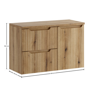 Comad SET-NOCE B OAK S 90CM LB Kúpeľňová zostava 90 cm so skrinkou s košom na bielizeň