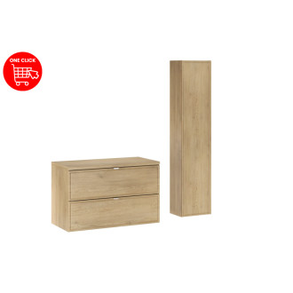 Comad SET-TEC B CREMONA 80CM HC Kúpeľňová zostava 80 cm s doskou a vysokou skrinkou