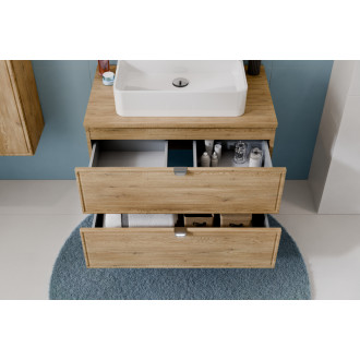 Comad SET-TEC B CREMONA 80CM HC Kúpeľňová zostava 80 cm s doskou a vysokou skrinkou