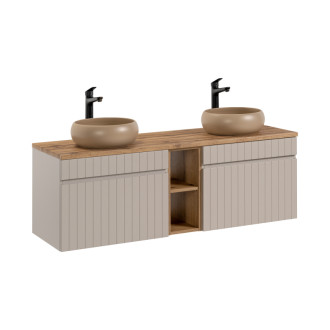 Comad set icc b 140 cm wiki-mc 81-01 coast evoke oak zostava 140 cm s doskou a 2 umývadlami