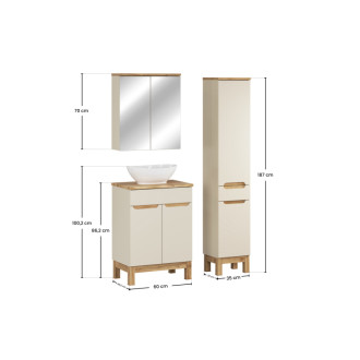 Comad SET-BAC B NAT WOTAN 60CM UN LOLA HC MC Kúpeľňová zostava 60 cm