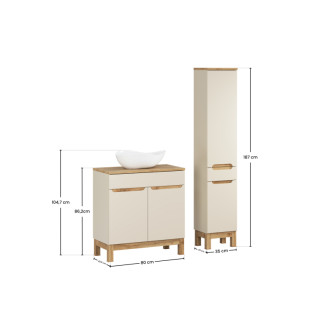 Comad SET-BAC B WOTAN 80CM UN CLOUD HC Kúpeľňová zostava 80 cm